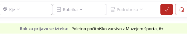 Prikaz traku za iztekajoče se prijave