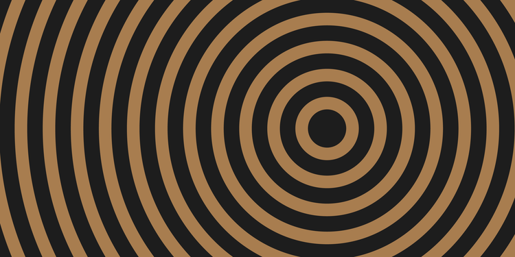Concentric circles radiating on a dark background.