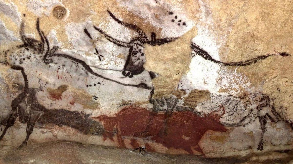 Panel de los toros en la Cueva de Lascaux.