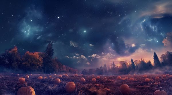 Paisaje nocturno de otoño. Generado por IA.