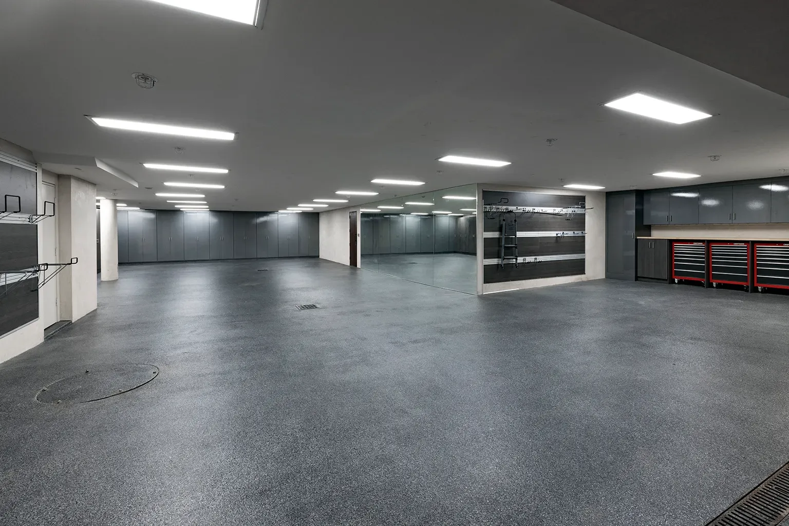 Garage is cleaner than my kitchen. Epoxy floor looks bulletproof. Tool wall goals.