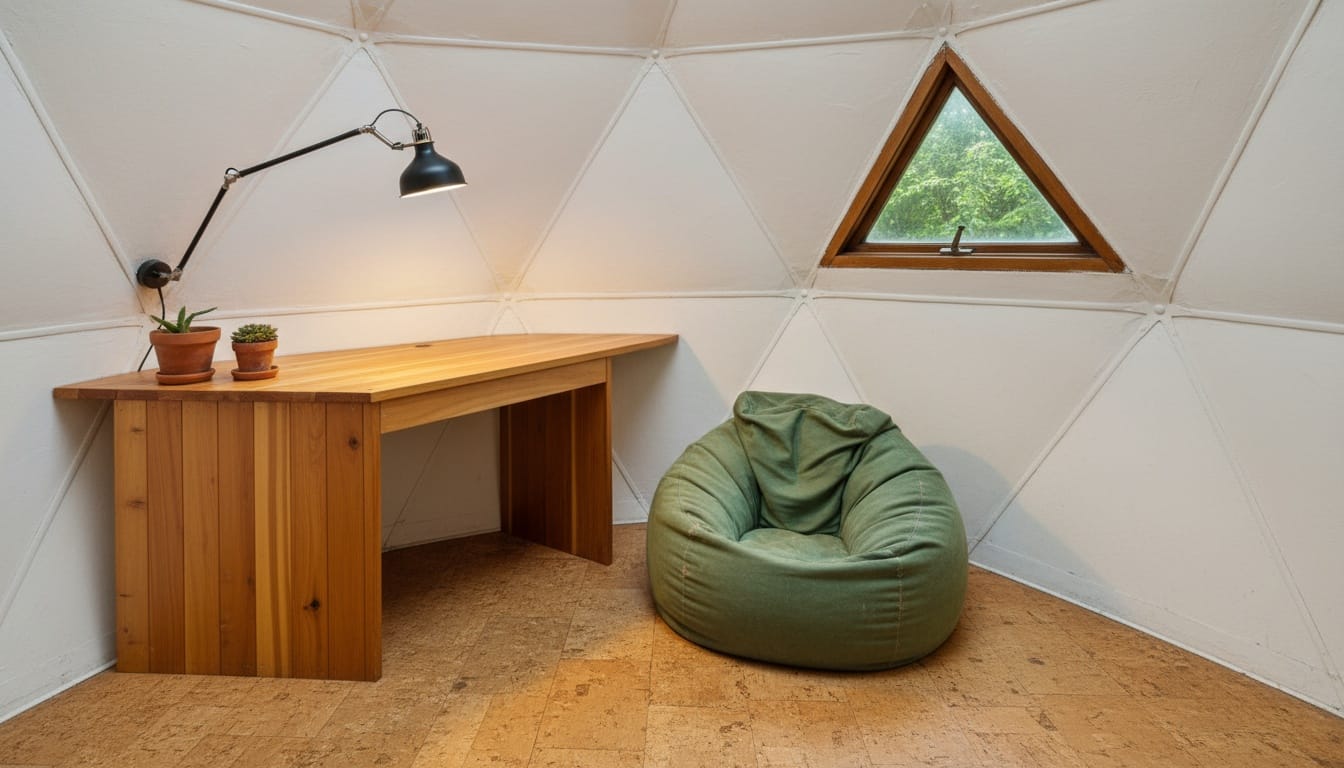 Okay, this dome room — all white triangles. Calm, maybe a little sterile?