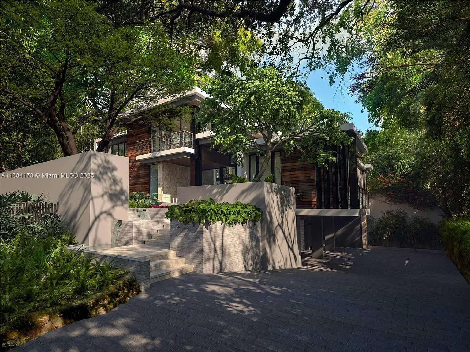 Here’s the exterior—wood meets concrete. Anyone know why the soffits are so deep?