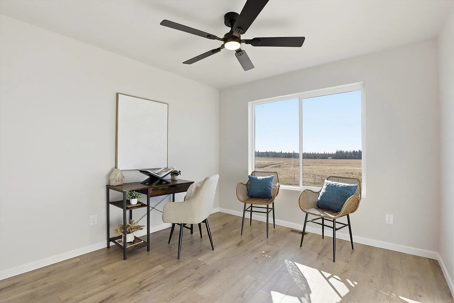 That window view is the wallpaper. Desk setup looks calm, maybe a tad sparse.