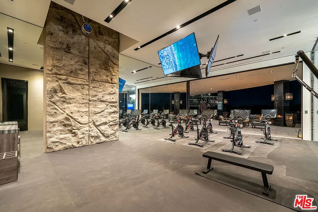 Gym with a view. That stone wall means business.