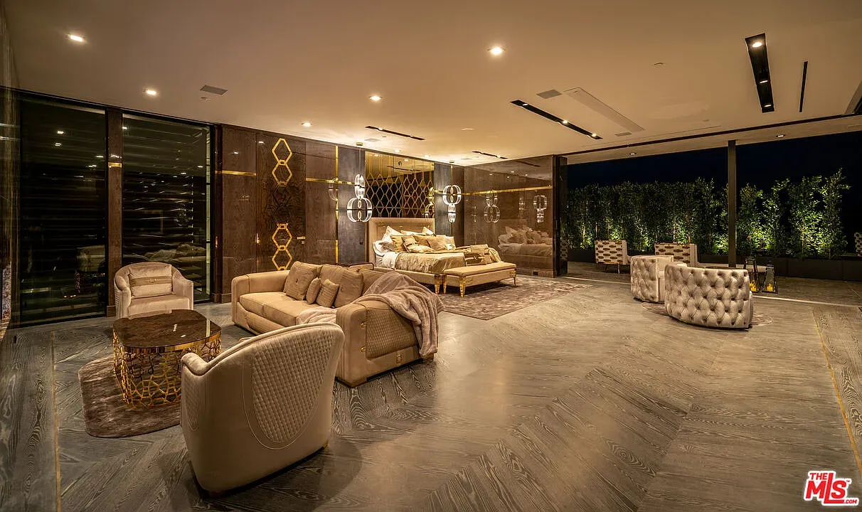 Another bedroom—rich tones, super plush. Maybe a bit serious?