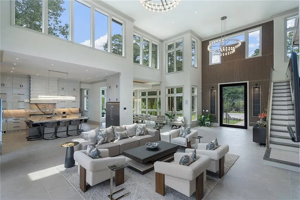 Double-height living room, glass for days. This angle makes it feel massive.