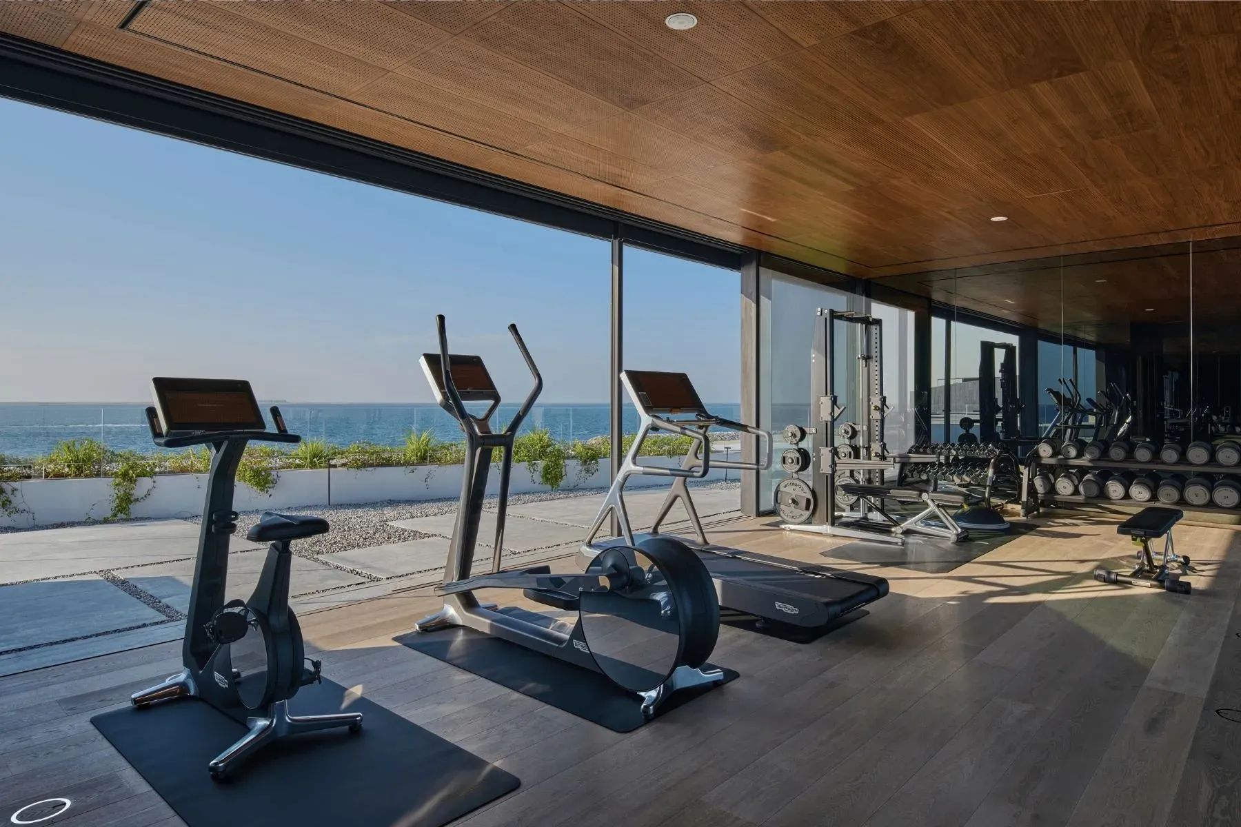 Gym with an ocean panorama. I might actually show up here.