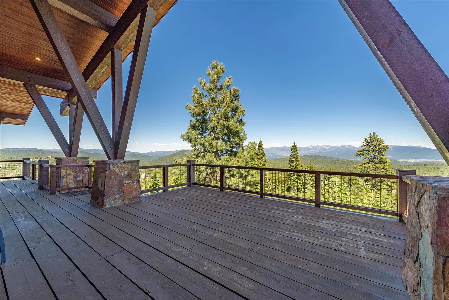 Deck is basically a lookout tower. Mountains for days in every direction.