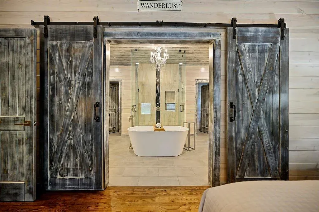 Barn doors into the bathroom. Didn’t know I needed that until now.