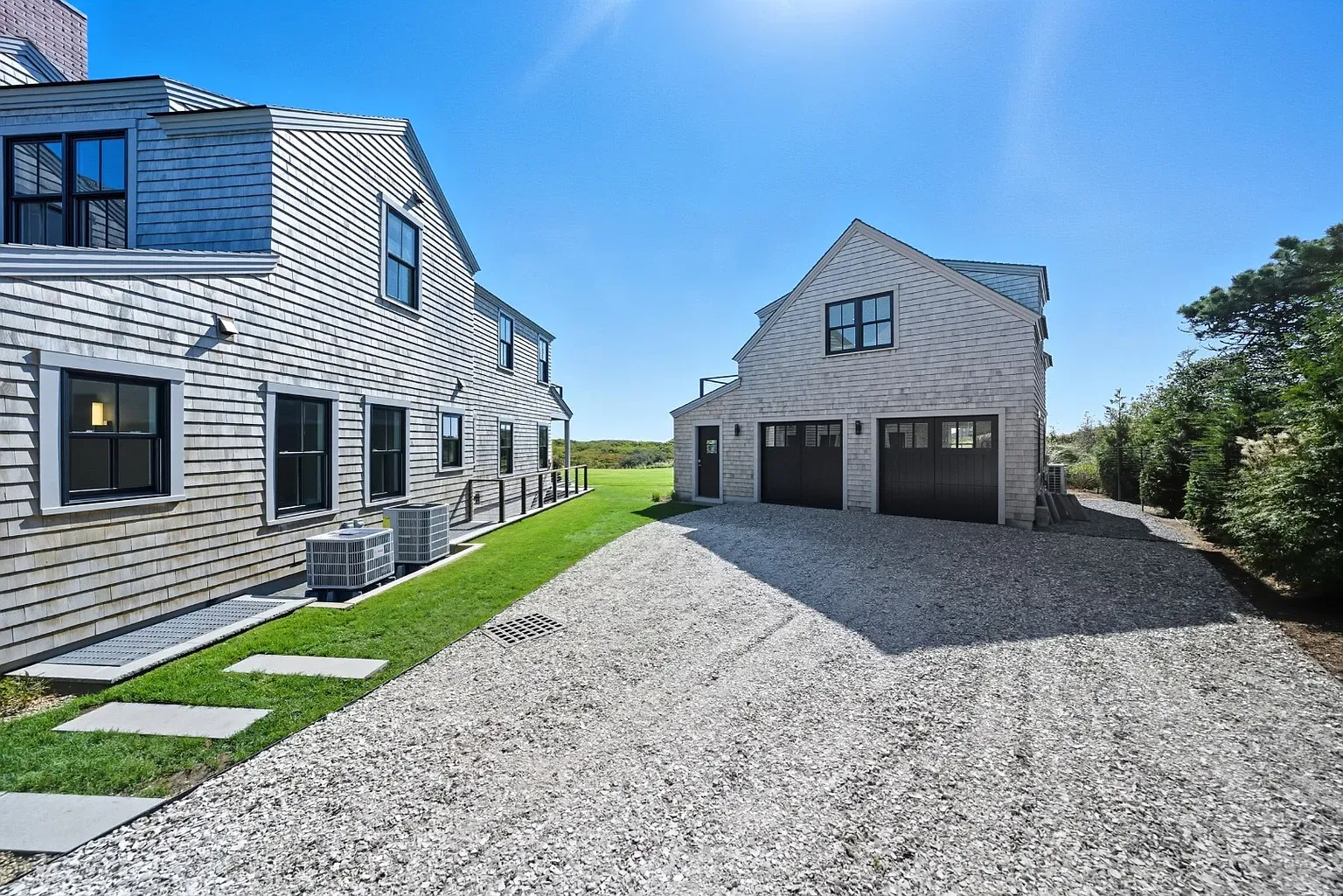 This angle shows the cladding shift—rustic gray meets clean lines. It works.