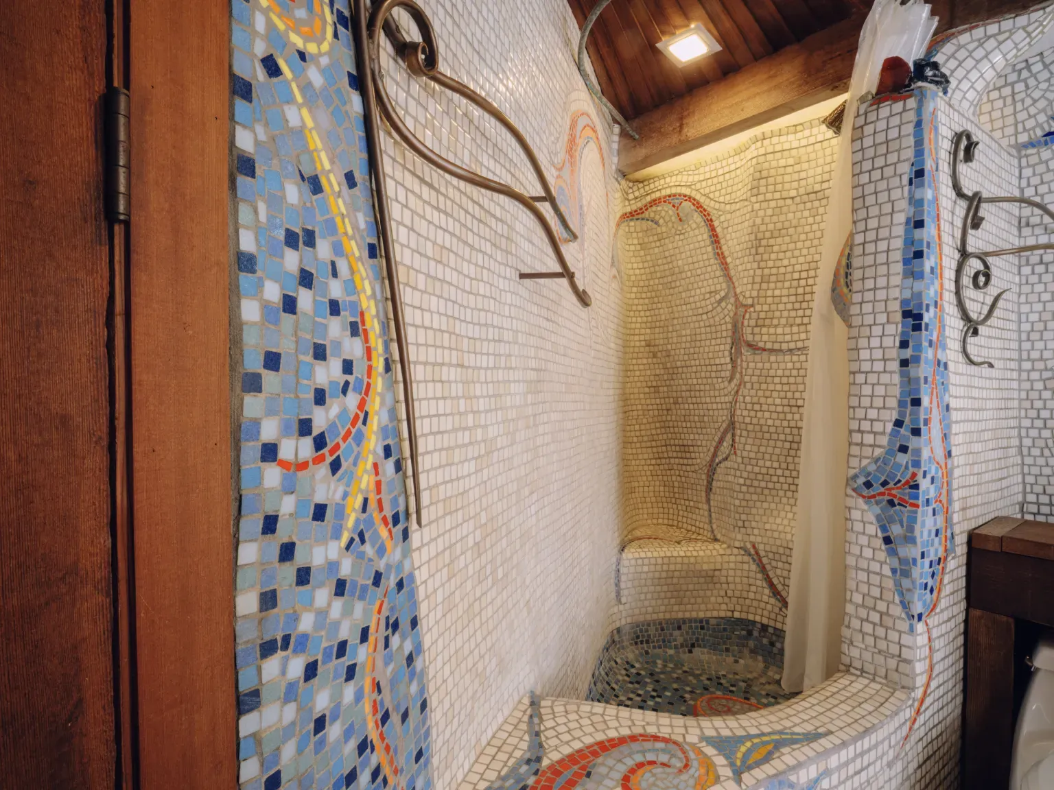 Mosaic shower goes full rainbow river. I’d stand here forever.