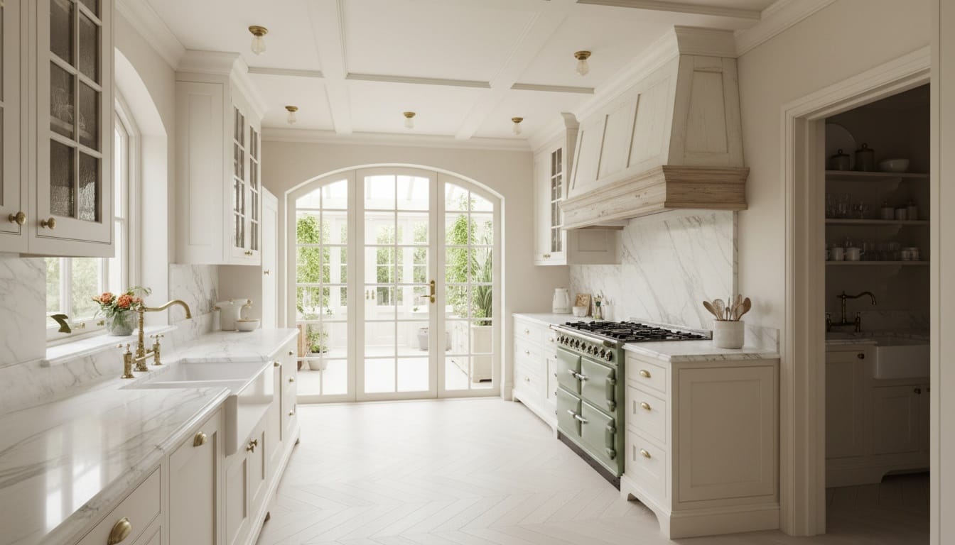 Luxury kitchen keeping the same era and palette