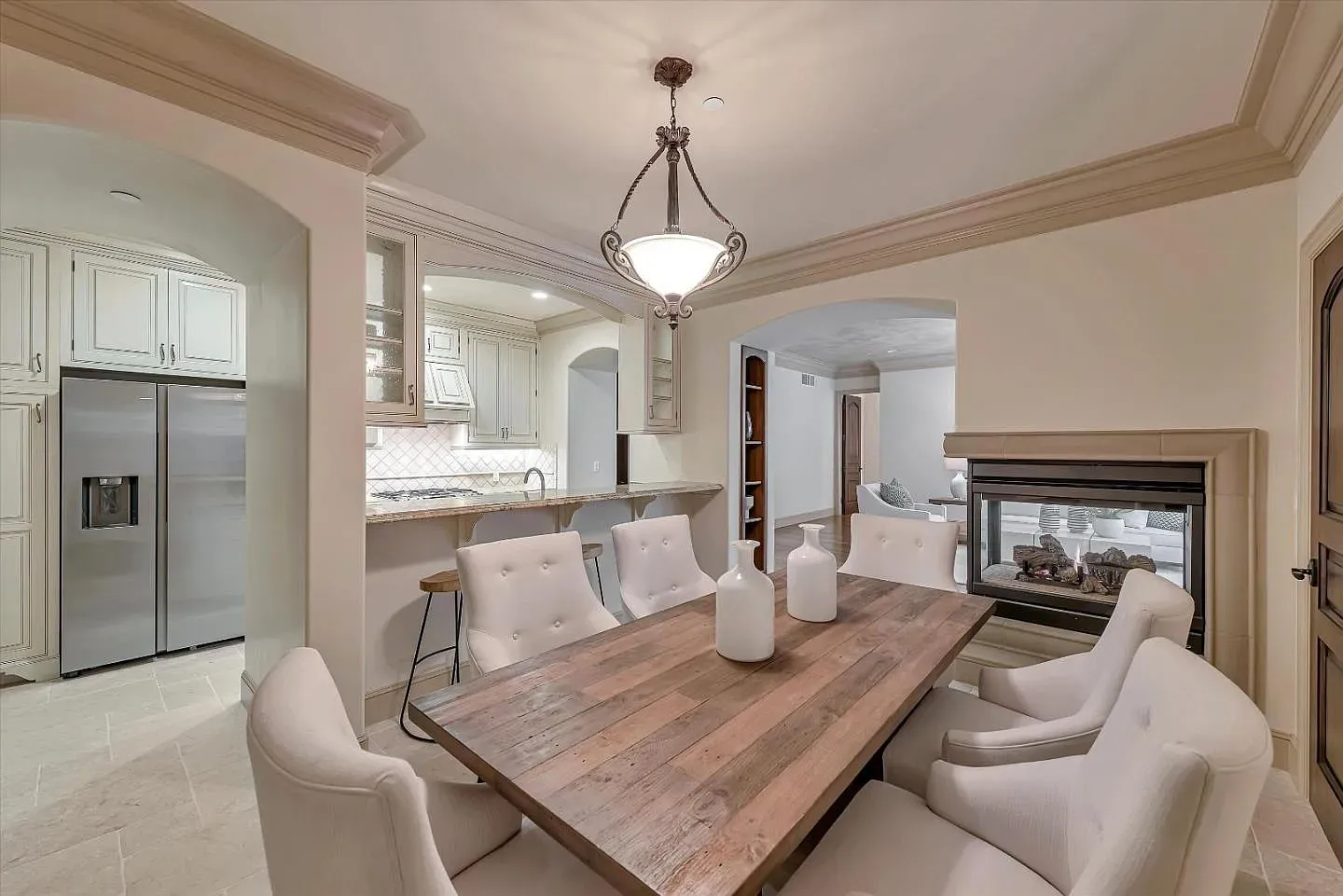 Second dining spot? Soft creams and beige, very calm. Good for lingering dinners.