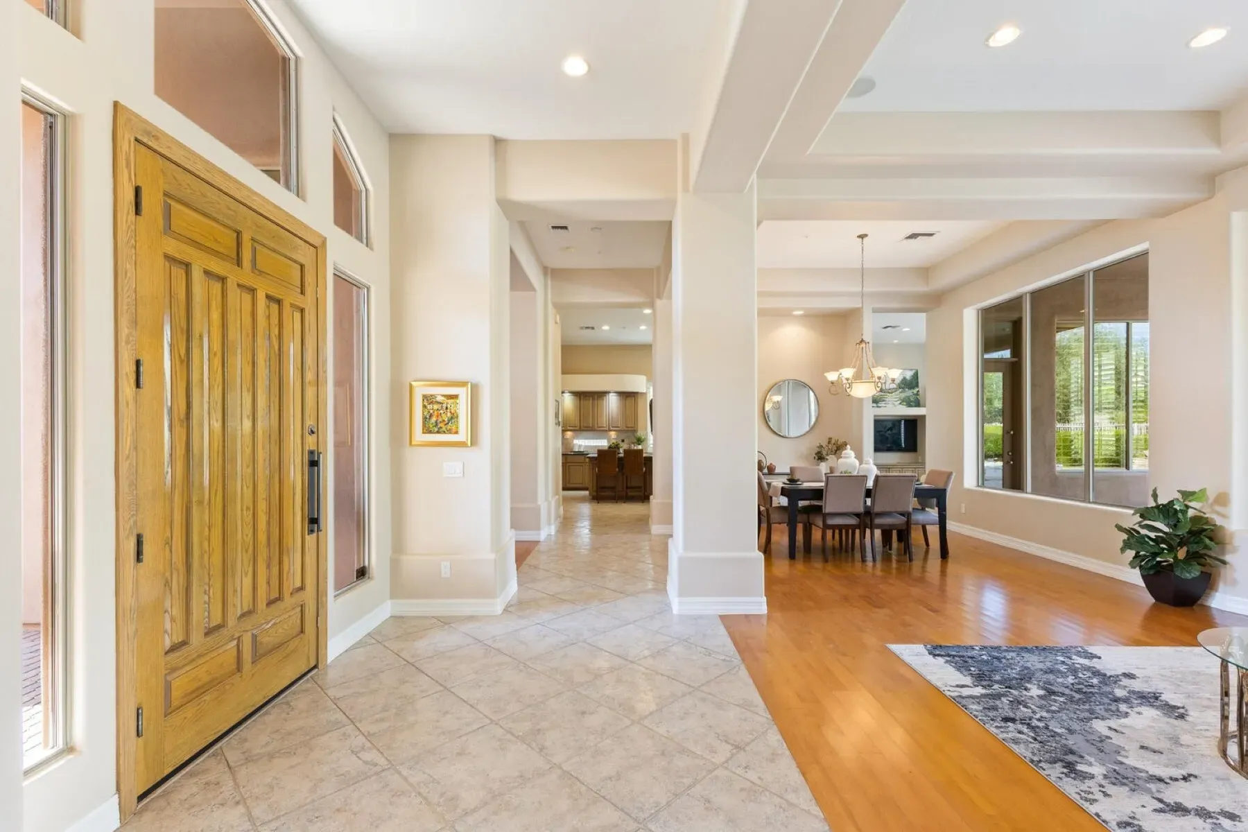 Those double wood doors with black hardware are a nice first impression.