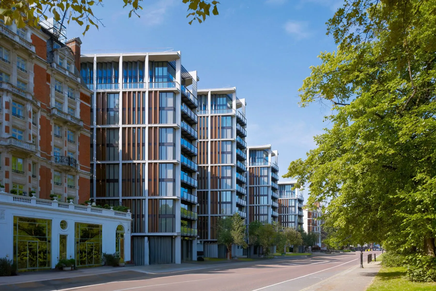 Shiny glass towers, lots of steel. Looks a brand-new district.