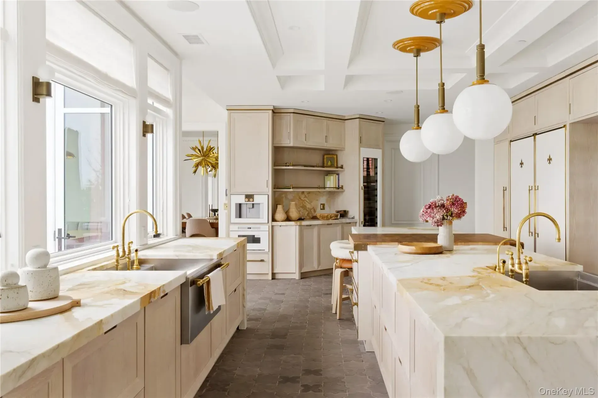 Light wood kitchen, giant windows. Minimalist but not cold.