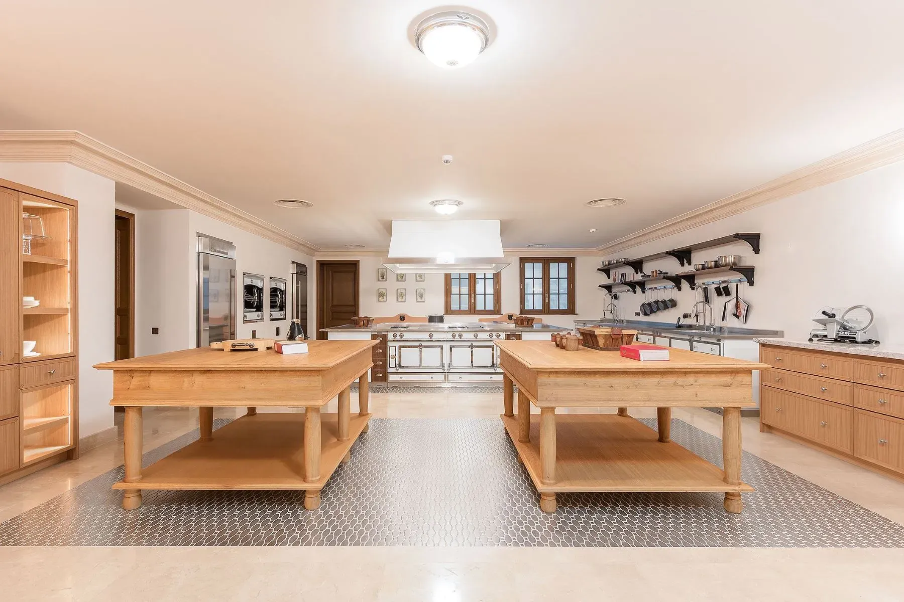 Double islands! So much prep space, and those wood slabs are pretty.