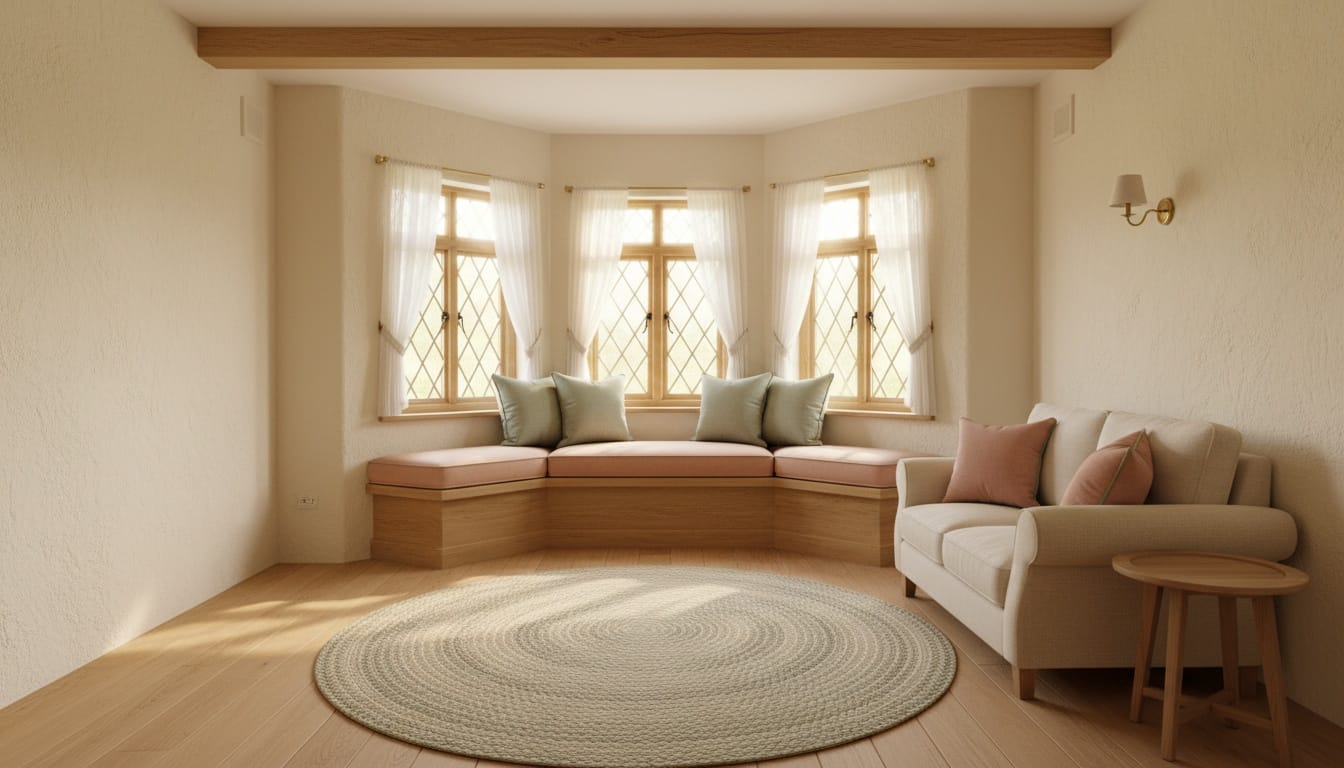 The turret nook is pure storybook cozy.