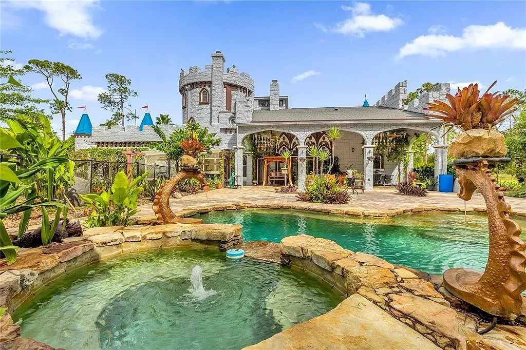 Backyard turret alert. Fairytale stone and soft colors, a theme park in good way.