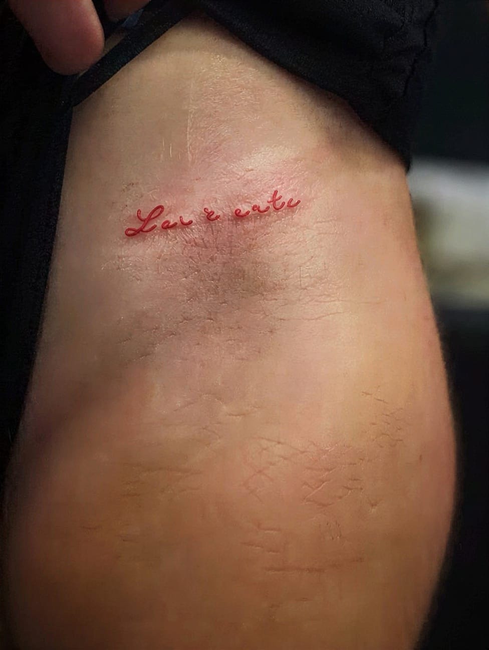 Tiny Red Script Word
