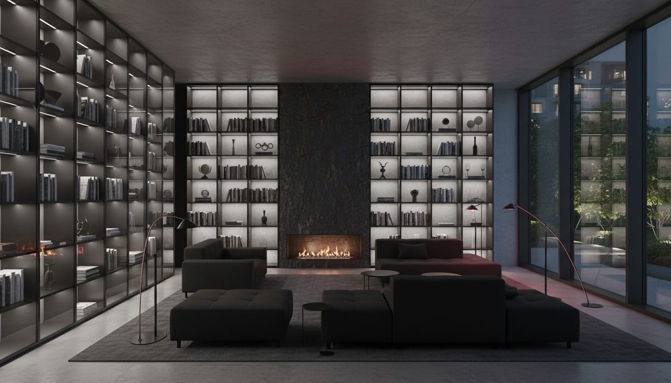 The library is a shadowy sanctuary