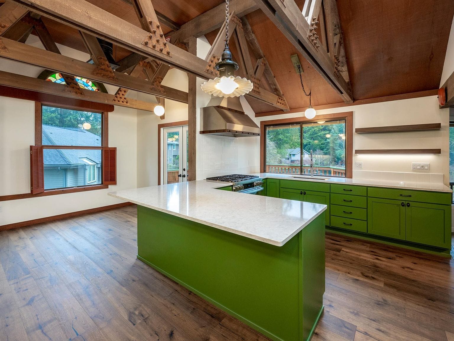 Kitchen island view from side