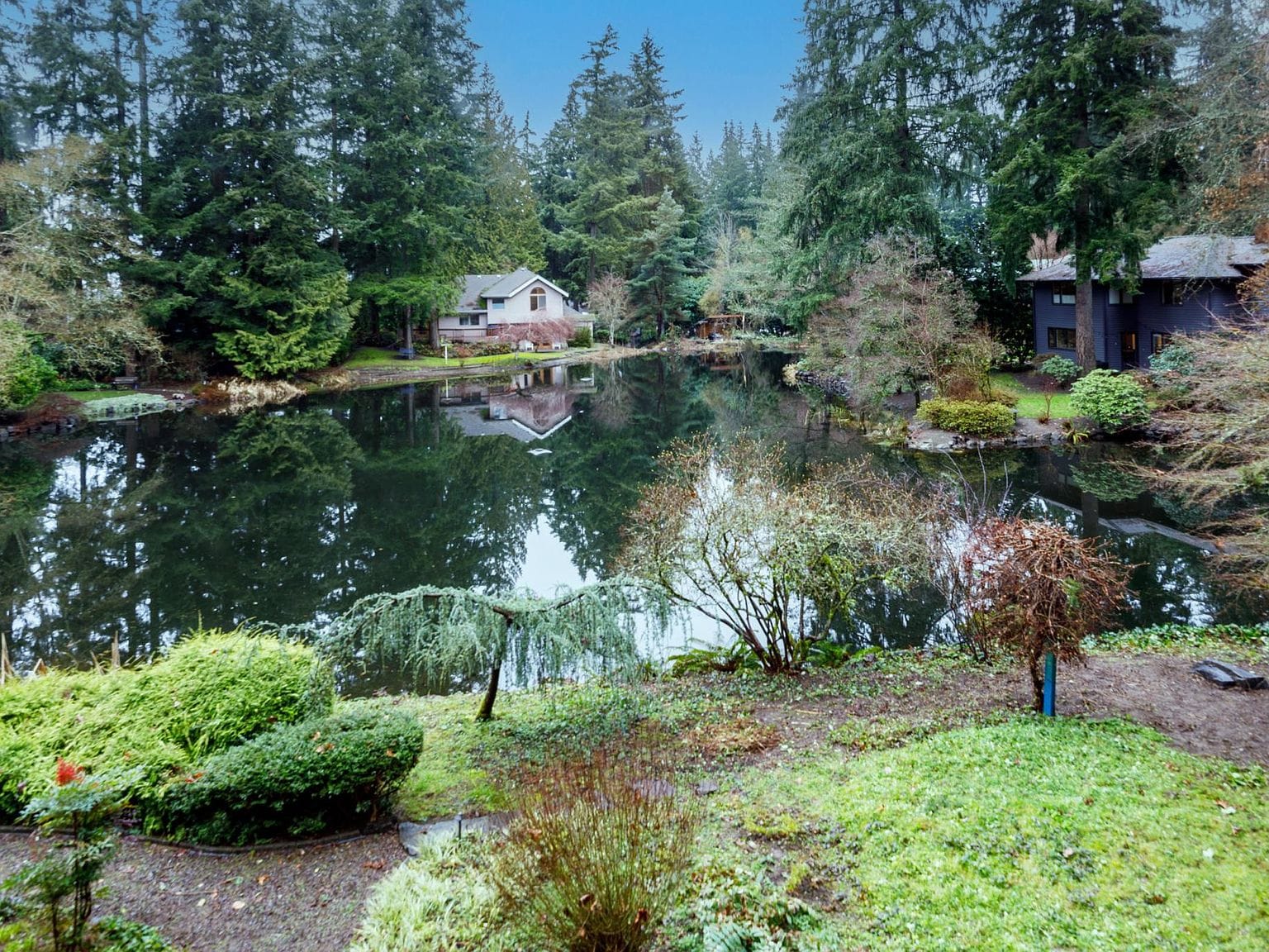 Looking across water to other houses