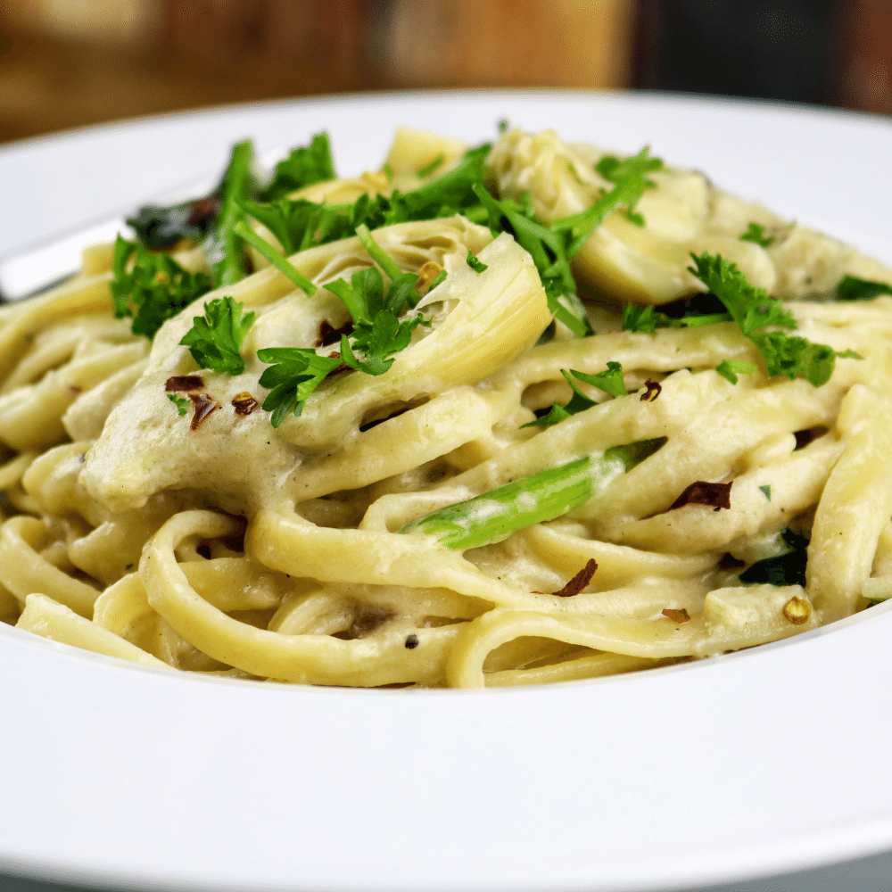 Alfredo Sauce Artichoke Blue Cheese Fettuccine
