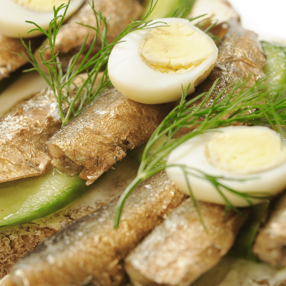 Egg and Sprats Canapes