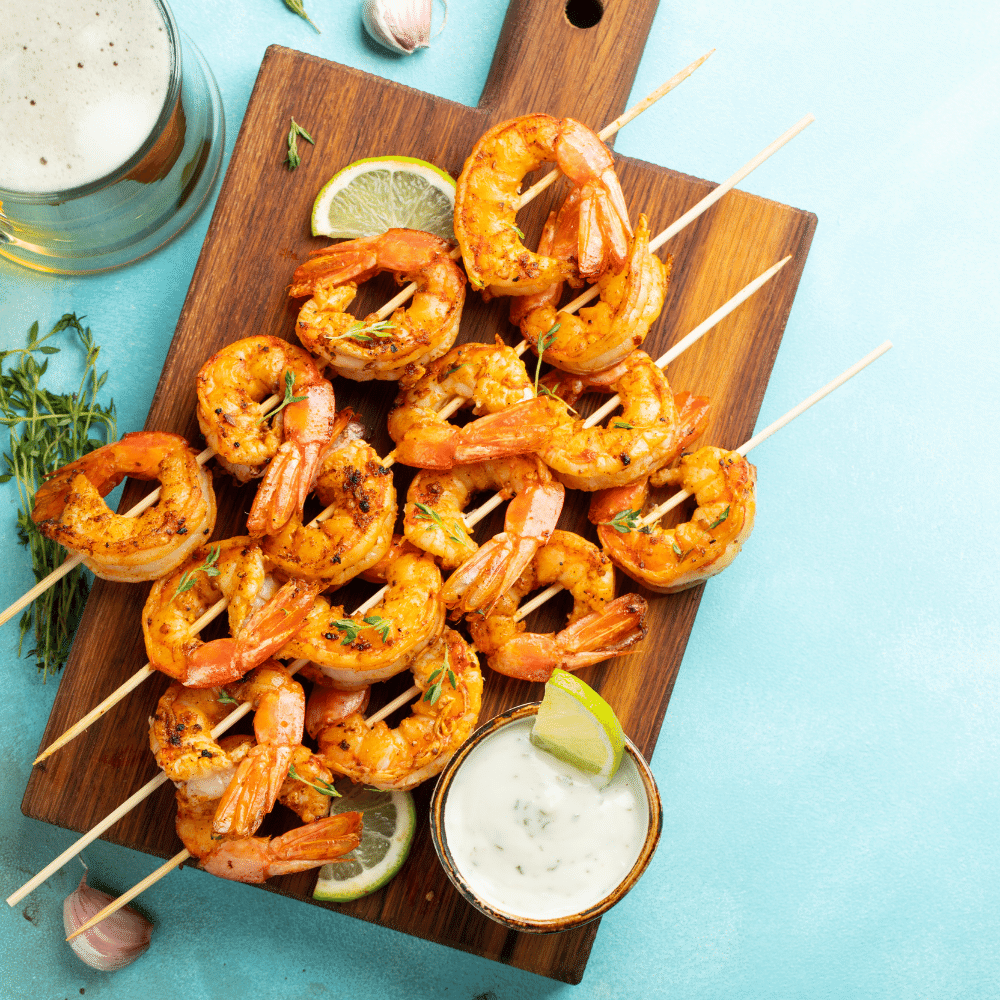 Grilled shrimp skewers