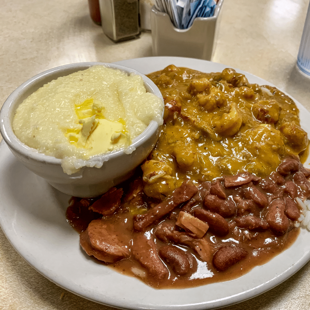 Leftover Crawfish Boil with Grits