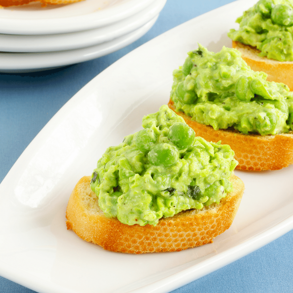 Pea Pesto on Toasted Baguette