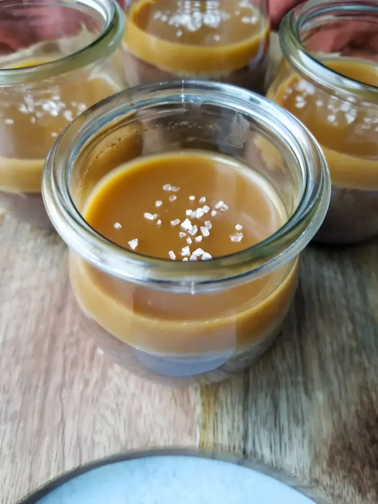 Chocolate Pudding with Salted Caramel Sauce