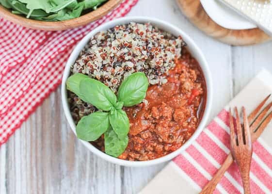 QUINOA and BOLOGNESE SAUCE