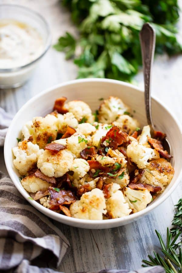 Roasted Cauliflower with Garlic Aioli
