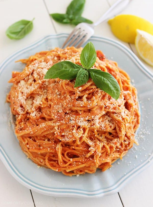 3-Ingredient Creamy Tomato Angel Hair Pasta