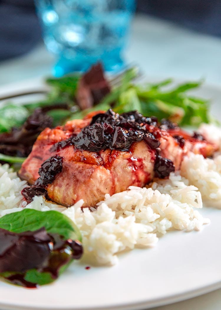 Cherry Jam Glazed Salmon