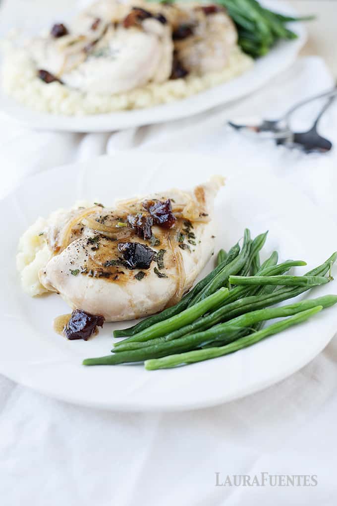CHICKEN WITH PRUNES AND SAGE