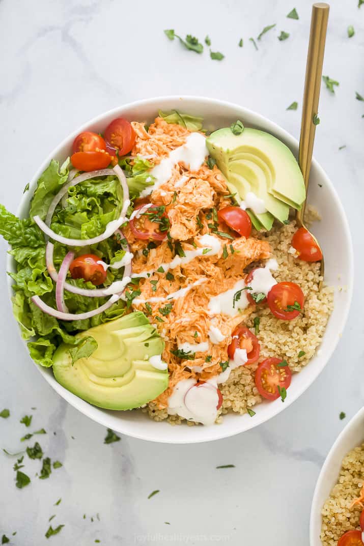 Buffalo Chicken Quinoa Bowls