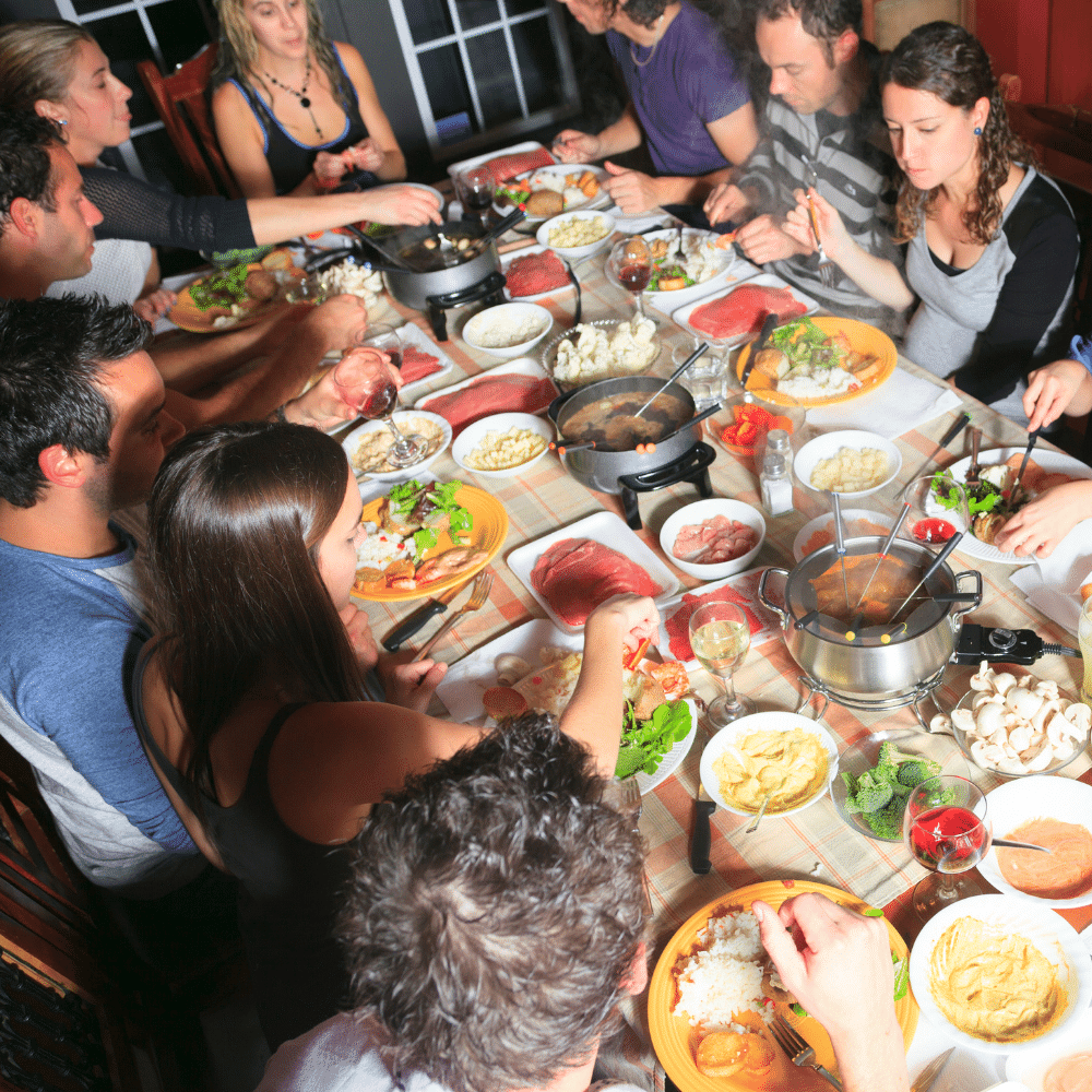 group eating