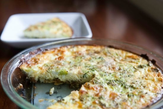 Leftover Mashed Potato Crusted Quiche