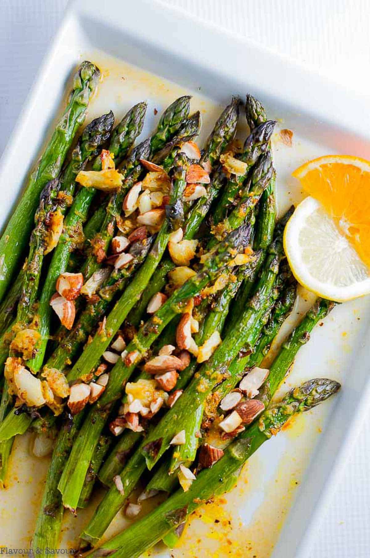 Charred Asparagus with Warm Citrus Sauce