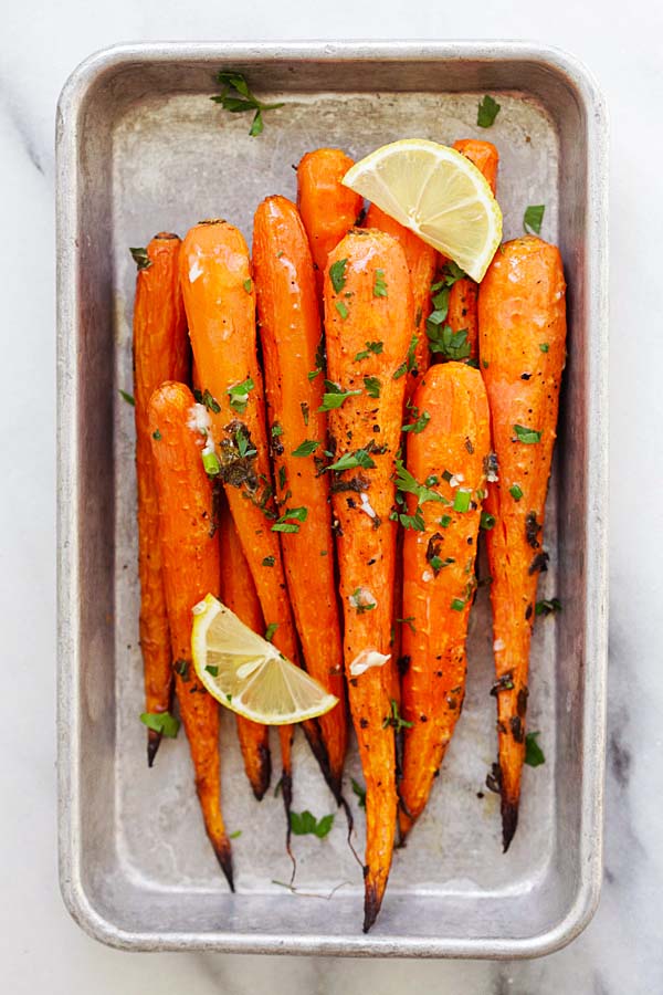 Roasted Carrots with Lemon-Parsley Butter
