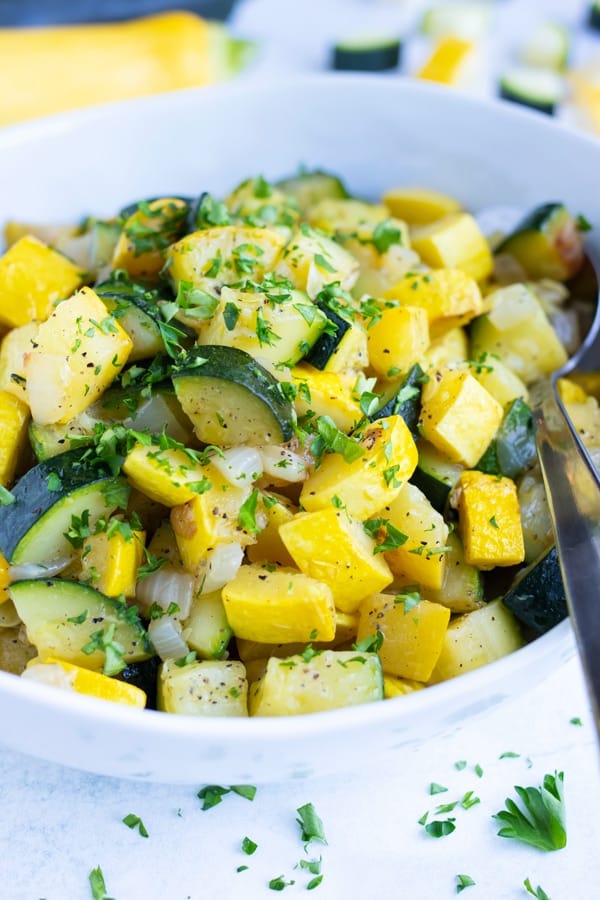 Sautéed Zucchini and Squash