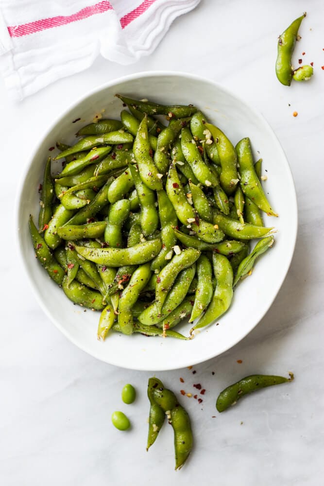Spicy Garlic Edamame