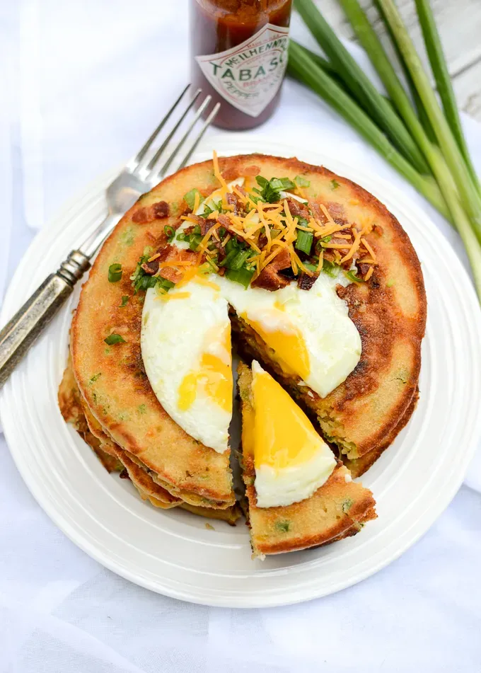 Bacon, Egg, and Cheese Pancakes