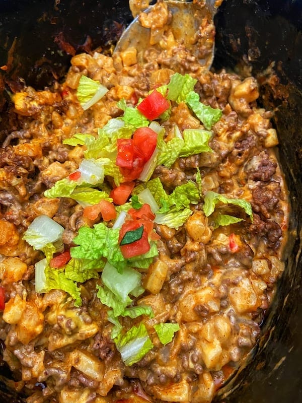 Crock Pot Beefy Potato Taco Casserole