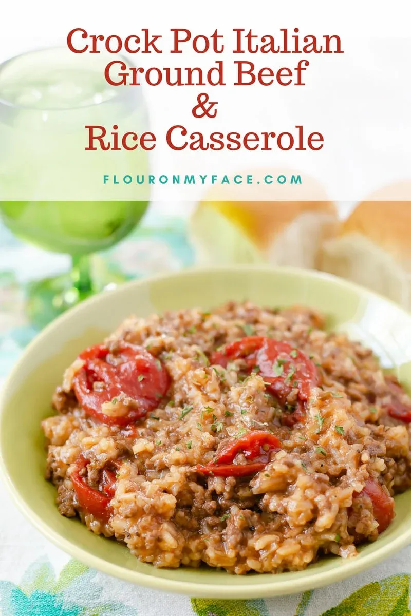 Crock Pot Italian Ground Beef and Rice Casserole