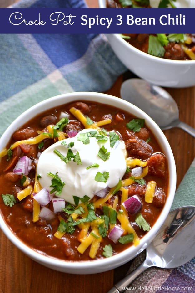 Crock Pot Spicy 3 Bean Chili